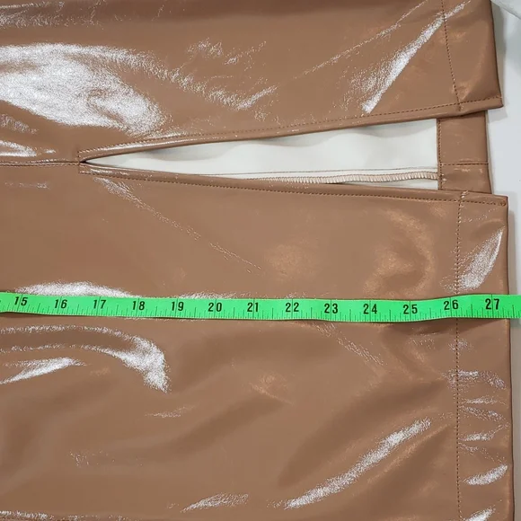 NEW CARA SANTANA X APT 9 Faux Leather Pencil Skirt front slit size 12 - Picture 5 of 8